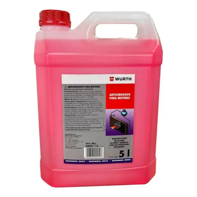 Liquido Rosa Refrigerante Anticorrosivo Wurth 5l 