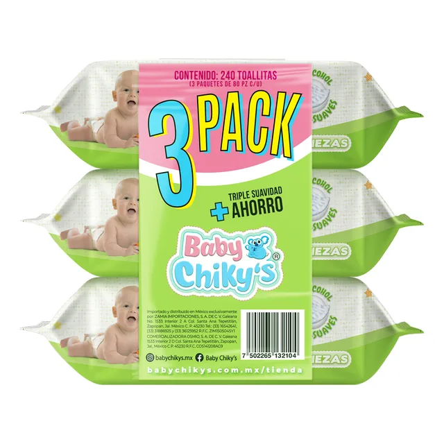 Toallitas Humedas Baby Chikys 3 Pack 240 Pzs