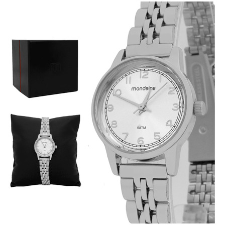 Relógio Feminino Mondaine Aço Inoxidável Prata Original Relógio Feminino Mondaine Aço Inoxidável Prata Original