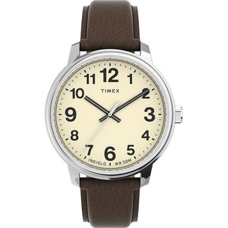 Reloj Timex Easy Reader Bold Modelo: Tw2v21300 Color De La Correa Café Color Del Fondo Crema Reloj Timex Easy Reader Bold Modelo: Tw2v21300 Color De La Correa Café Color Del Fondo Crema