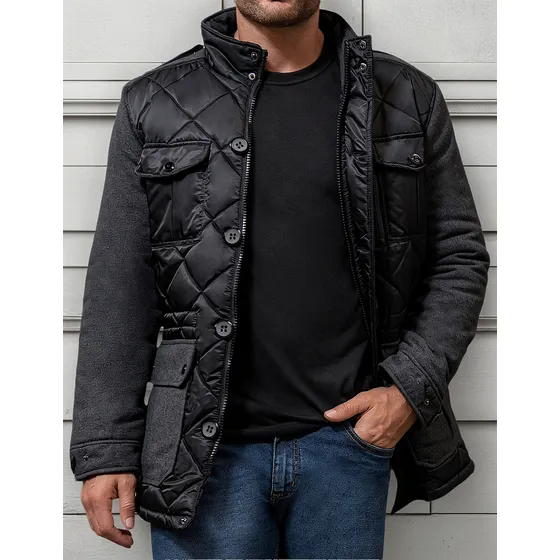 Chaqueta Gabe Negro-gris Para Hombre Croydon