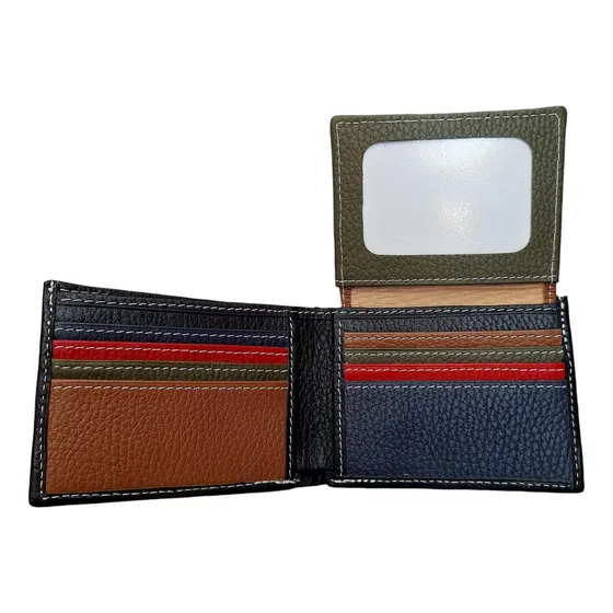 Billetera Con Volante Cuero Vaca Multicolor Hombre