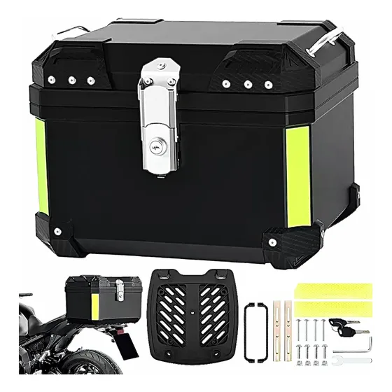 45l Caja Para Moto Trasera Abs De Gran Capacidad Impermeable