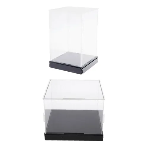 Caja Expositora Acrílica Transparente, 2 Unidades, A Prueba