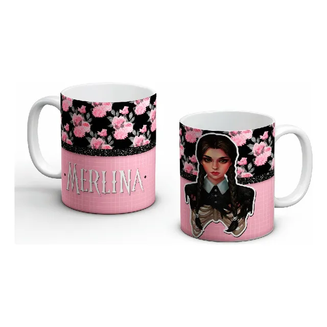Taza Plastica Personalizada Merlina Nro18
