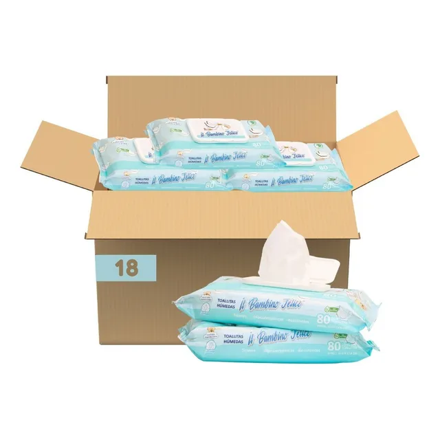 Toallitas Húmedas Para Bebé Bambino Felice 1,440 Toallas 18p