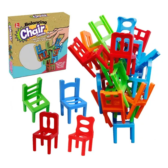 Juego De Mesa Silla Equilibrio Apilamiento Didáctico Juguete