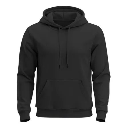 Moletom Liso Algodão Unissex Blusa De Frio Canguru Flanelado G Preto