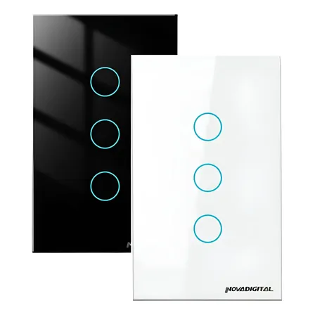 Interruptor Inteligente Wi-fi Nova Digital 3 Botões Branco Com Neutro 127/220v