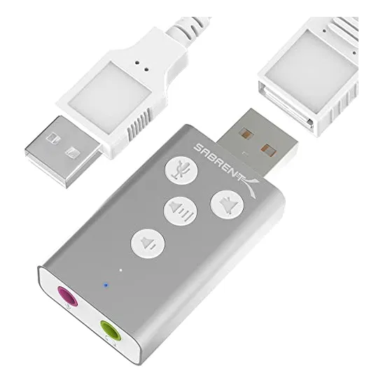 Adaptador De Sonido Estéreo 3d Externo Usb Sabrent De Alumin
