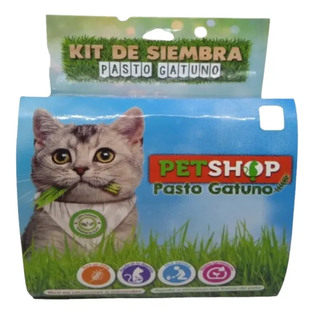 Pasto Gatuno 120 Gr Set Completo Hierba Gatos