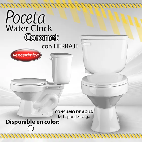 Poceta Coronet Venceramica Blanco Glaciar+herraje/ Cod.09092