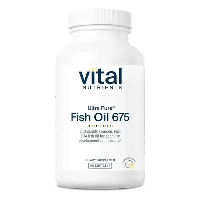 Aceite De Pescado Ultrapuro 675 Vital Nutrients 90 Cápsulas Limón