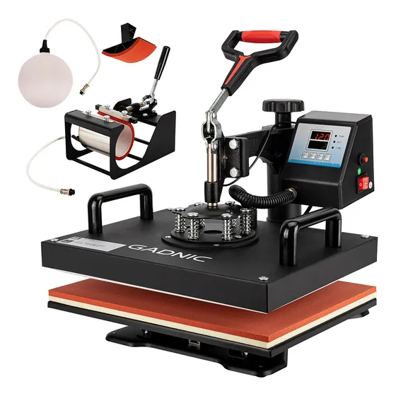 Máquina de sublimado estampadora Gadnic combinada 8 en 1 color negro