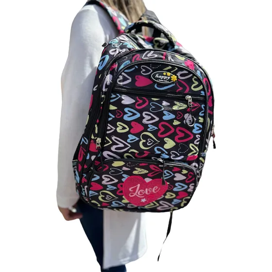 Morral Bolso Niña Dama Con Cartuchera Escolar Regalo Resiste