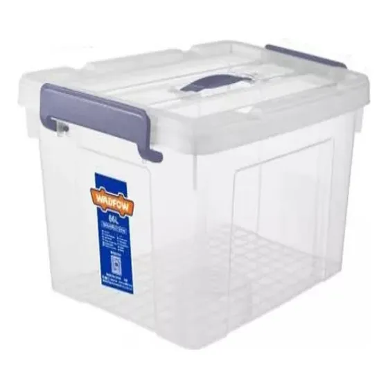 Contenedor Plastico Apilable Transparente 66lt Wadfow Pf