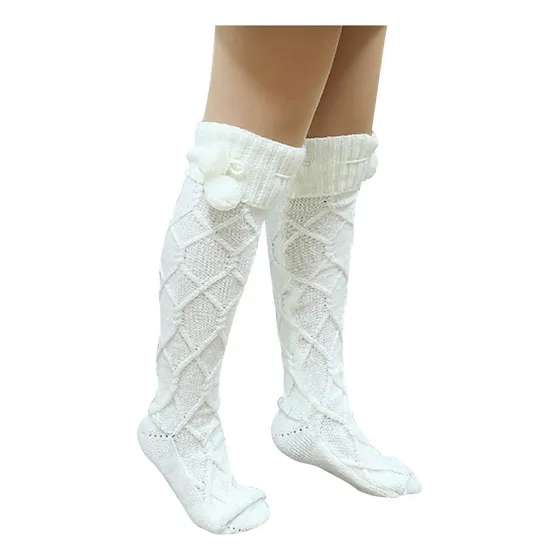 A A Y Calcetines De Punto De Lana De Invierno Con Bola De