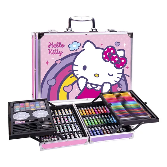 Berry Hip Set De Arte Hello Kitty Marcadores Dibujo Colores Plegable, Profesional, Crayones Pastel, Acuarelas, Tubos De Pintura Acrílica, Pinceles, Lápices, Godetes, Sacapuntas, Goma
