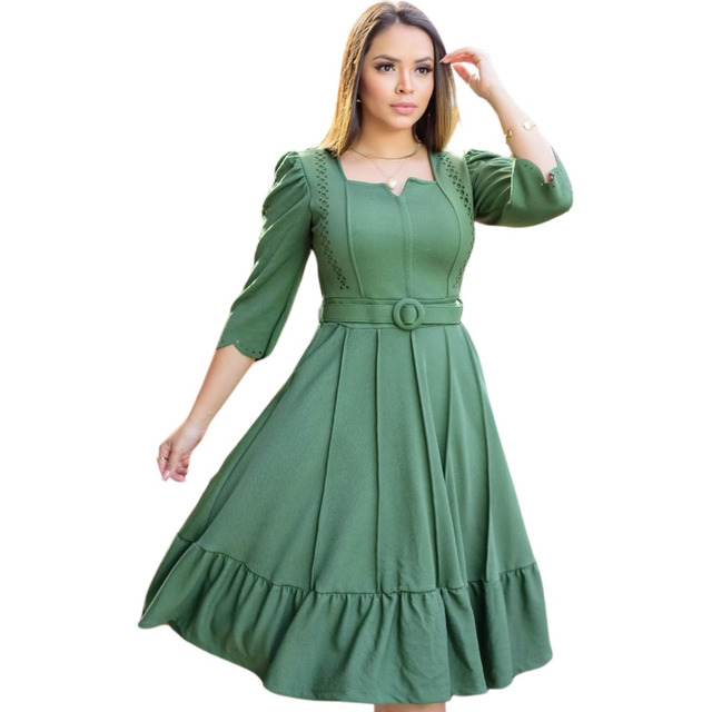 Vestido Godê Rodado Midi Moda Evangélica Vestido Godê Rodado Midi Moda Evangélica
