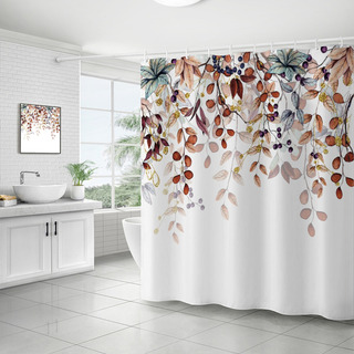 Set De Cortinas De Ducha Impermeables Con Estampado Floral D Set De Cortinas De Ducha Impermeables Con Estampado Floral D