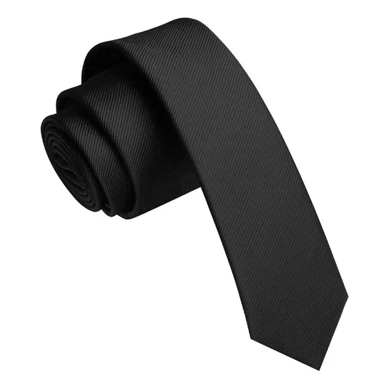 Corbatas Slim Labrado Color Entero Para Hombre 6 Cm Ancho