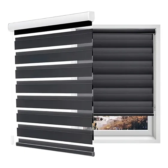 Cortina Roller Sun Screen Eclipse Duo Zebra 2,20x2,20 Mts Color Negro