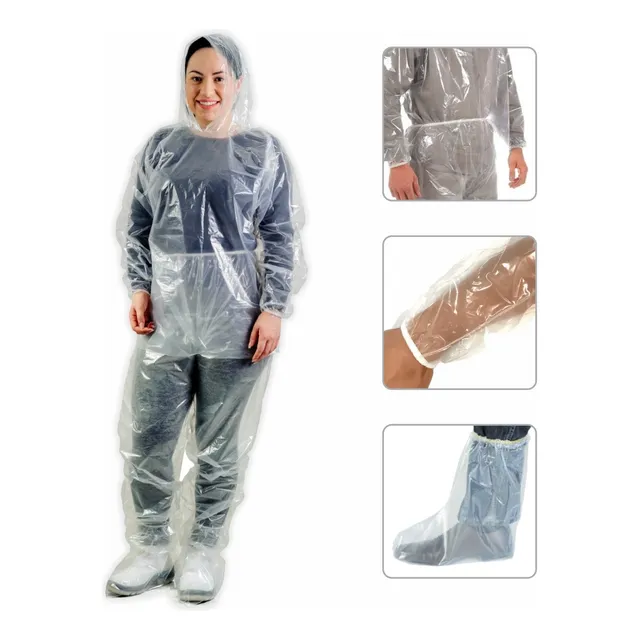 Kit 5 Capas De Chuva Completa Bota Calça Capa Com Capuz