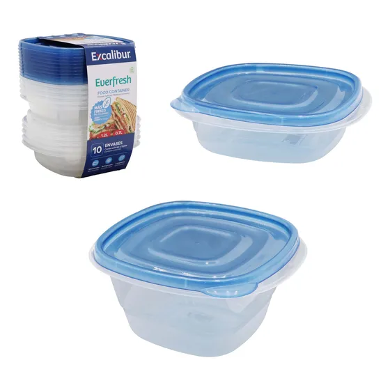 Envases Plasticos 10 Pzs Comida Tapa Recipiente Tazas Alimen