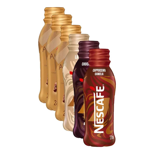 6 Bebida Láctea Nescafé Smoovlatté Fast Café Chocolate 