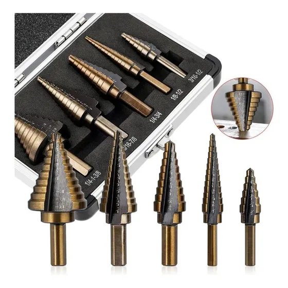 Set De Brocas Broca Escalonada Herramientas Juego Brocas 5pz