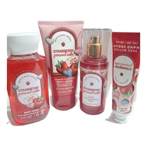 Set Bath & Body Works Strawberry Pound Cake Tamaño Cartera