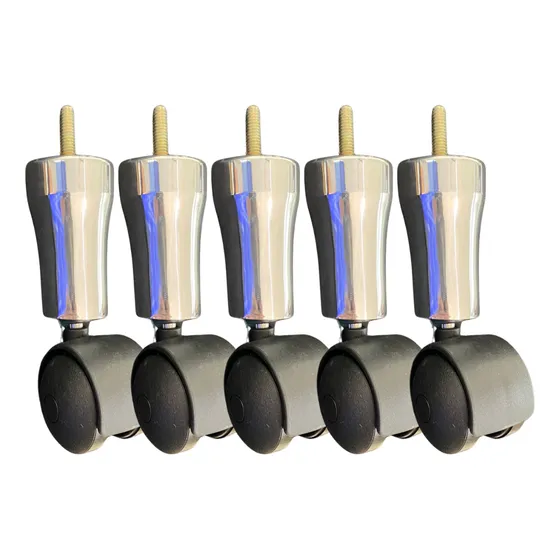5 Pé Alumínio Cama Box 12cm Com Rodas Queen King Para 900kg