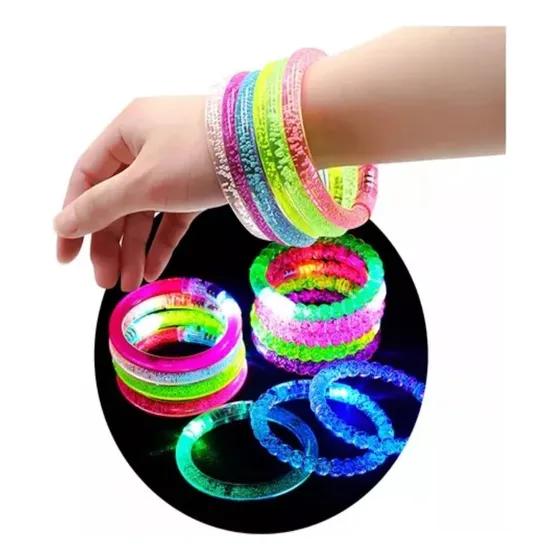 20 Pulseras De Acrilico Luminosa Cotillon