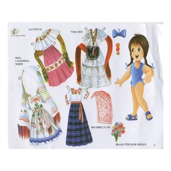 Cucas Recortables X10un (trajes Típicos  Regiones Ecuador)