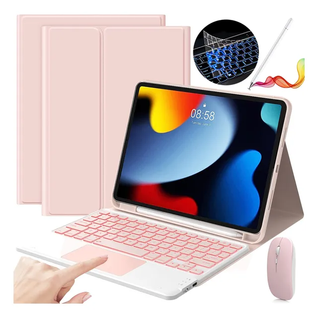 Funda C/teclado Mouse Lapiz Para iPad 9ª/8ª/7ª Gen 10.2'' Ñ
