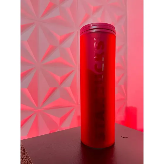 Tumbler Starbucks Rojo Matte Invierno 2022 + Vaso/card