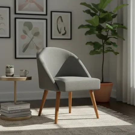 Cadeira Poltrona Lua Sala Jantar Penteadeira Quarto Cinza