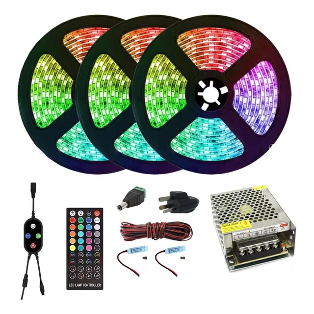 Tira Led 15 Metros Rgb 5050 Lineales Bluetooth Audioritmico 