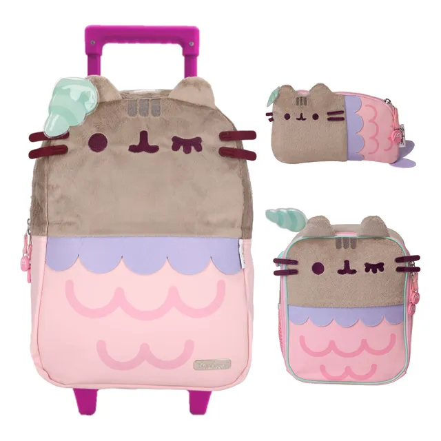 Kit De Mochila Lonchera Y Lapicera Pusheen Primaria Vs7104
