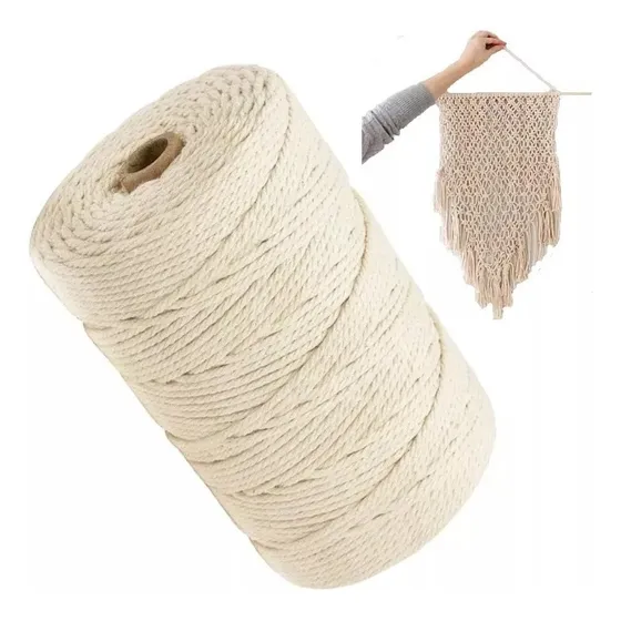 Cordón Algodón Torcido 4mm 100 Metros Para Macramé
