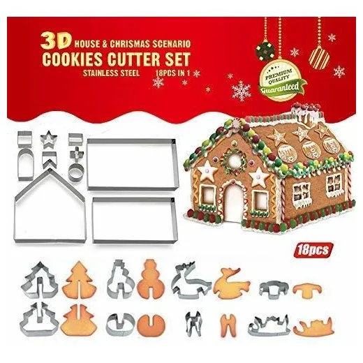 Kit Cortador Casa Jengibre 18 Repuesto Juego Galleta 3d
