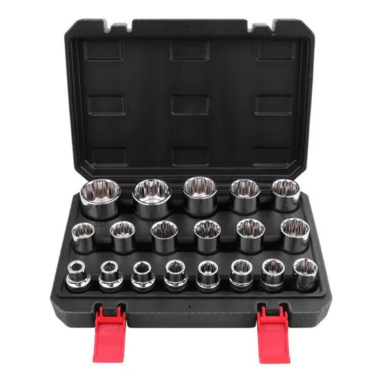 Juego De Dados De 1/2 Poligonales 19 Pcs 8mm A 32mm