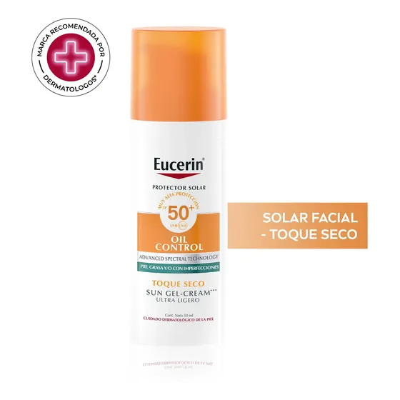 Eucerin Sun Oil Control Protector solar facial Toque Seco FPS 50 x 50 ml