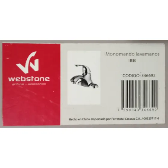 Llave De Lavamanos Cromado - Marca Webstone - Nuevo