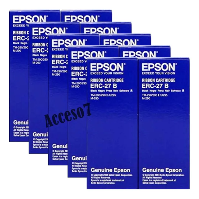 10 Cintas Original Epson Erc-27b Erc-27 Negro Para Tm-290 Tm-290 Ii Tm-u295 M-290 Ncr-5100 Envio Gratis