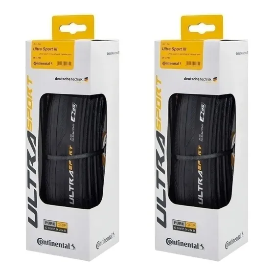 Par De Pneus Continental Ultra Sport 3 700x25 Kevlar Speed Cor Preto