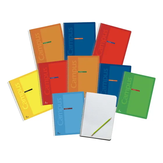 Pack 10 Cuadernolas Campus Tapa Dura Lisa 96h Rayada Escolar