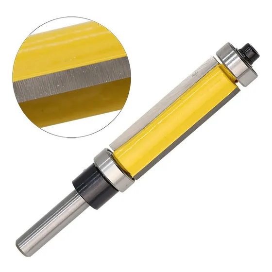  Brocas Recta Perfiladora Con Doble Balero Para Router 1/4
