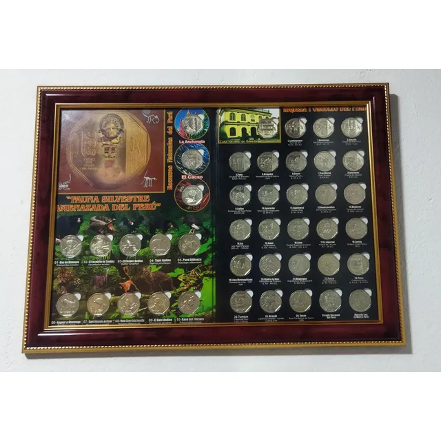 Cuadro De Colección Numismatica Y Fauna Del Perú!!!