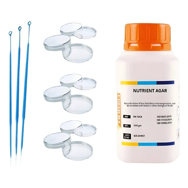 Kit Cultivo Microbiológico Placa Petri Alça Agar Nutriente